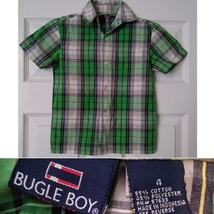 Bugle boy striped polo shirt boys size 4 green